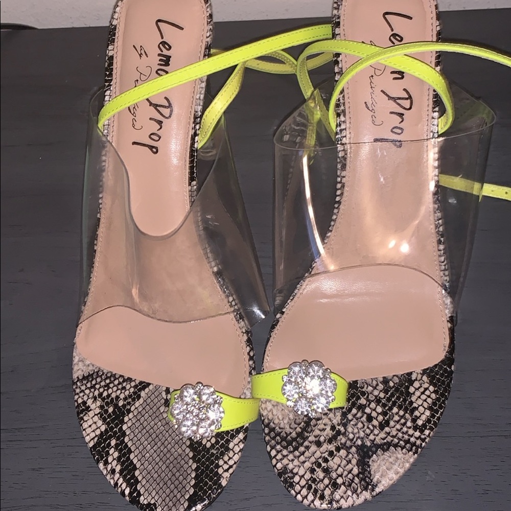 Snake skin/clear heels